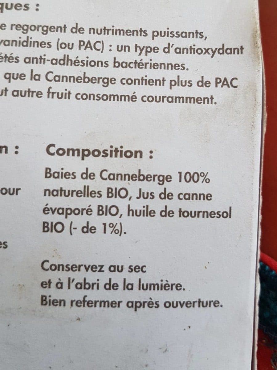 Open Food Facts Canneberge biologique packshot