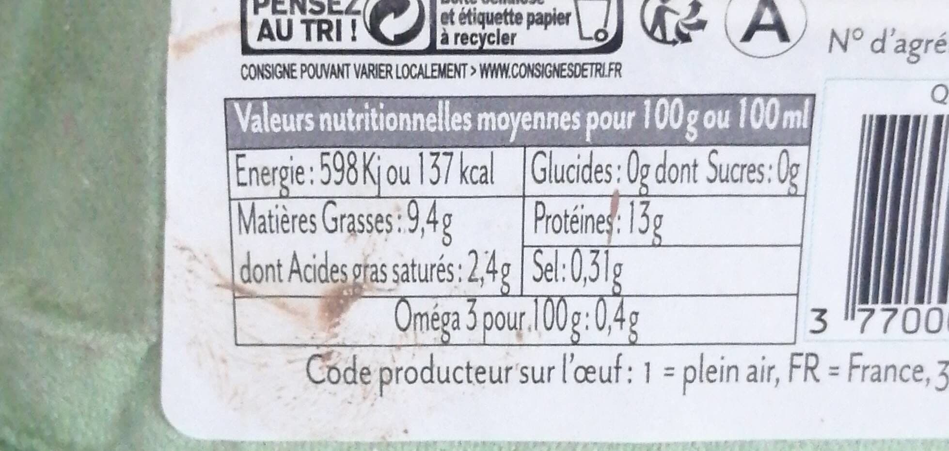Maison Quintard 6 œufs frais packshot