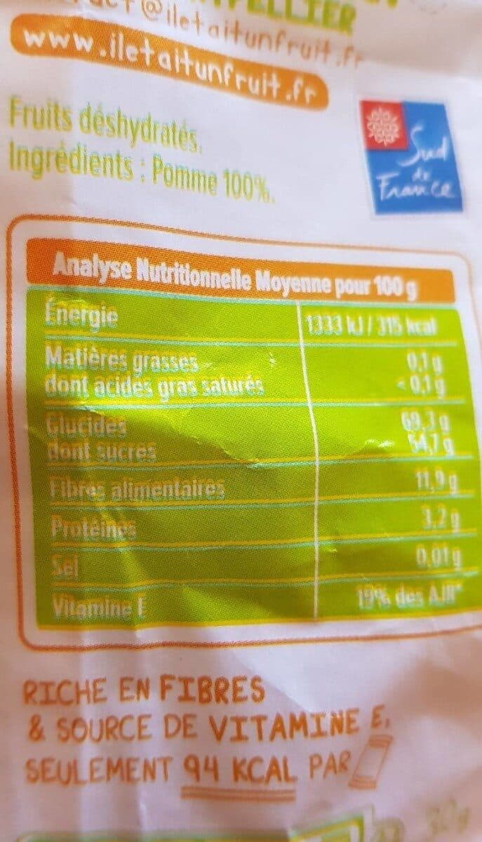 il était un fruit... Pommes juste séchées et moelleuses packshot