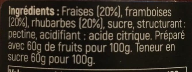 Les Confitures du Clocher Confiture Fraise, framboise & rhubarbe packshot