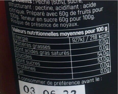 Les Confitures du Clocher Confiture pêche de vigne packshot
