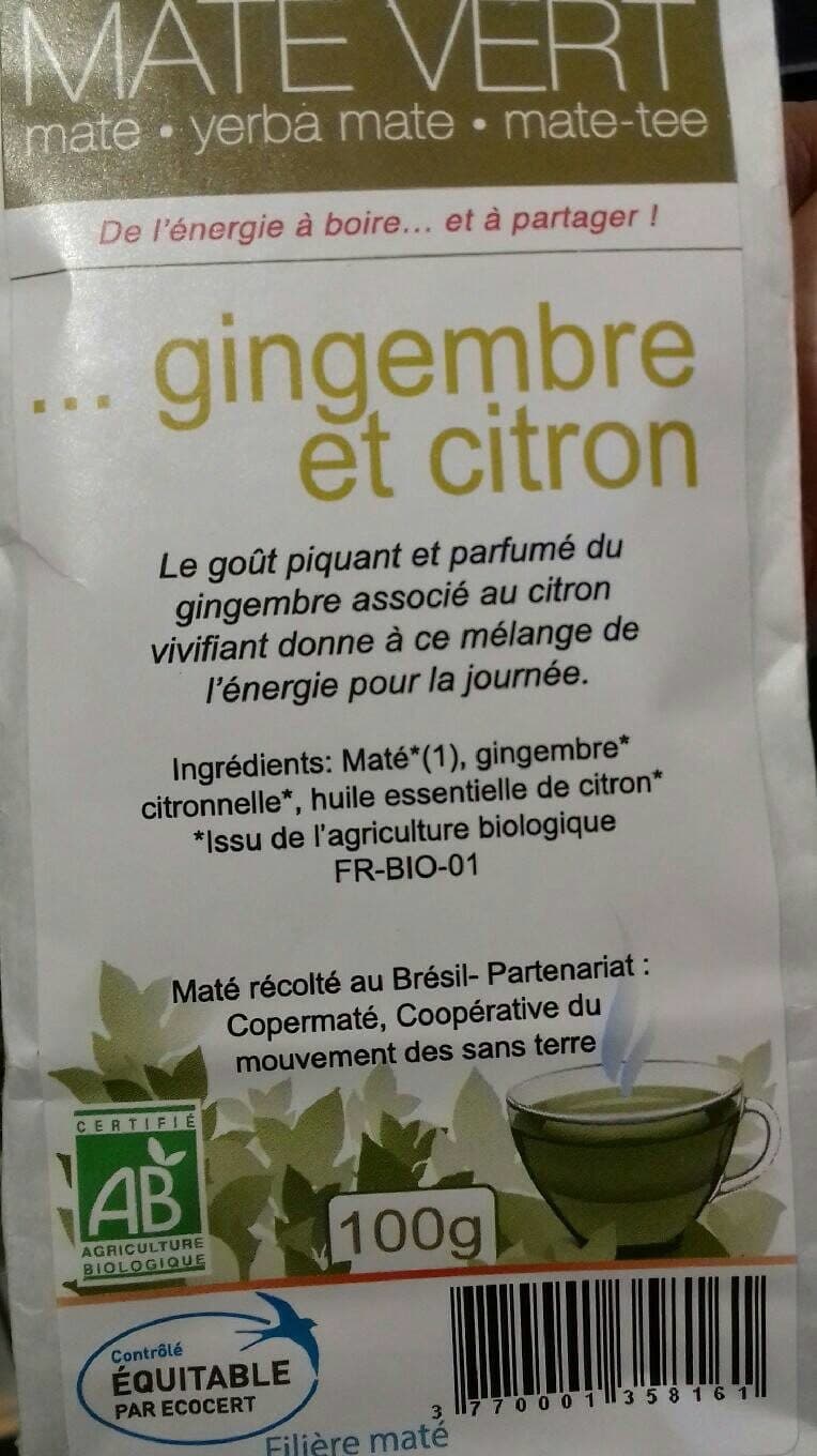 Sol a Sol Maté Gingembre Citron packshot