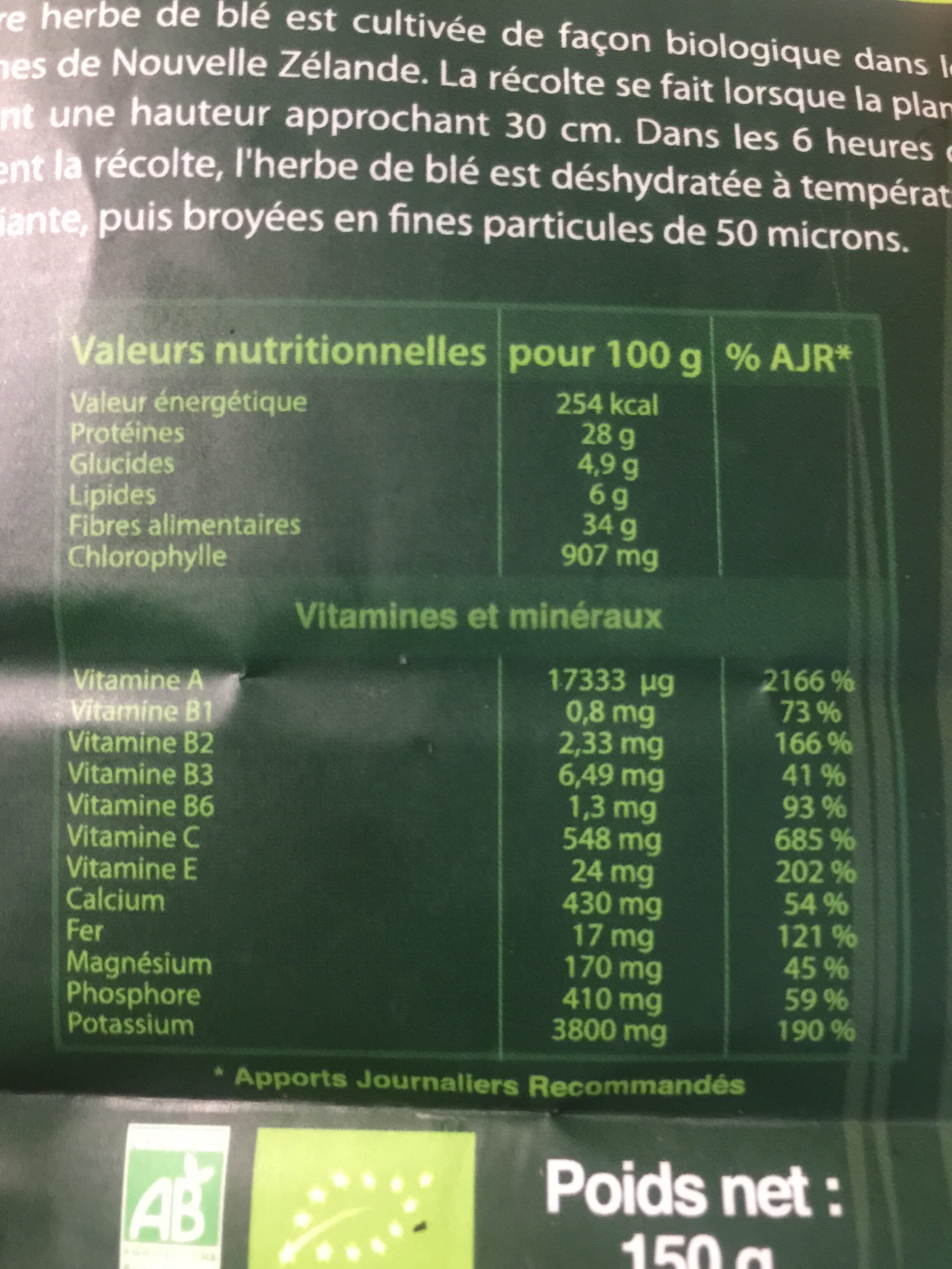 Nature Et Partage Herbe De Blé Bio poudre packshot