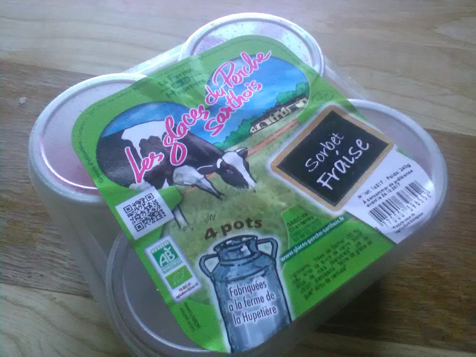 Les glaces du Perche Sarthois Les glaces du Perche Sarthois Sorbet Fraise packshot