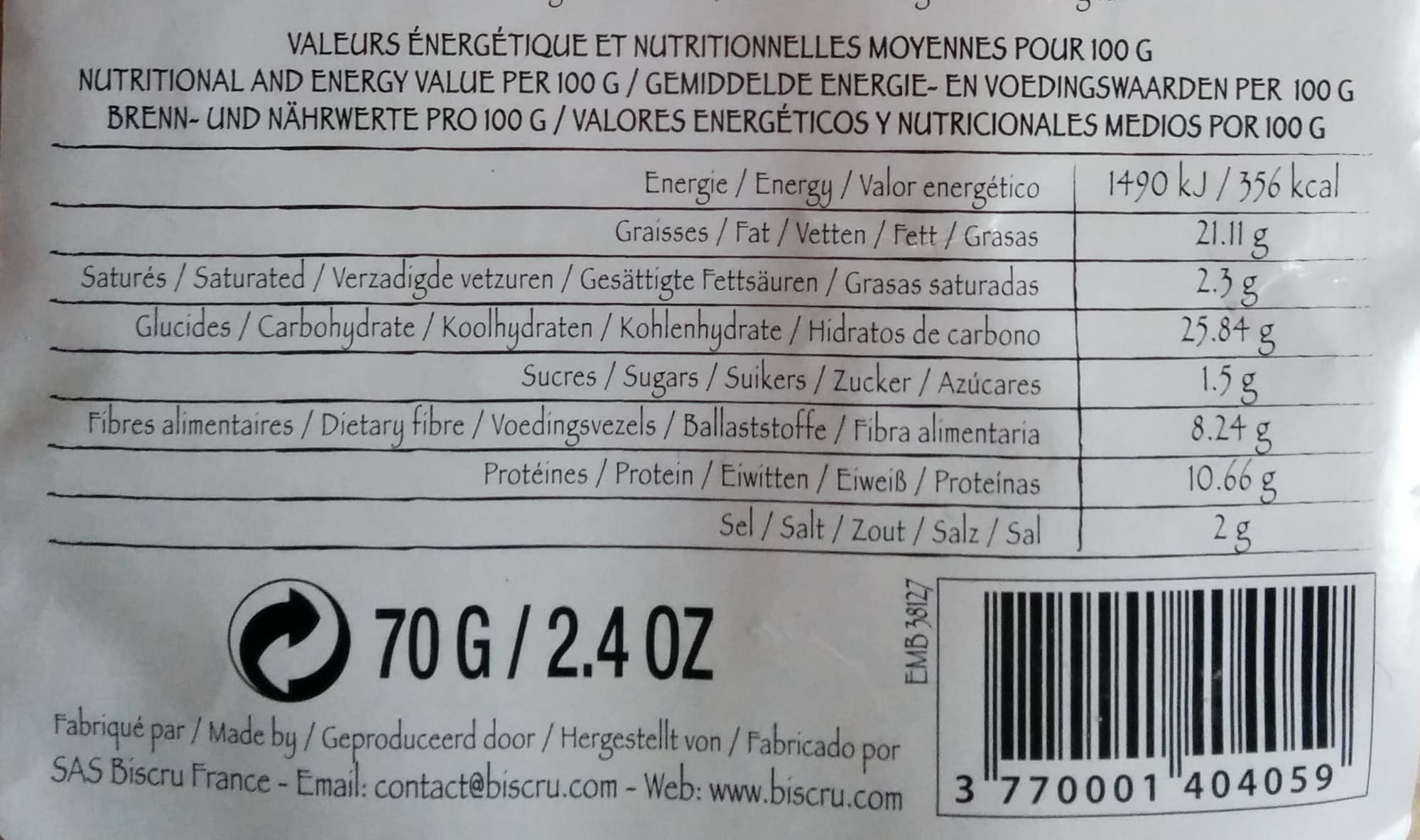 Biscru The original - Petits crackers sans cuisson Olives & Oignon packshot