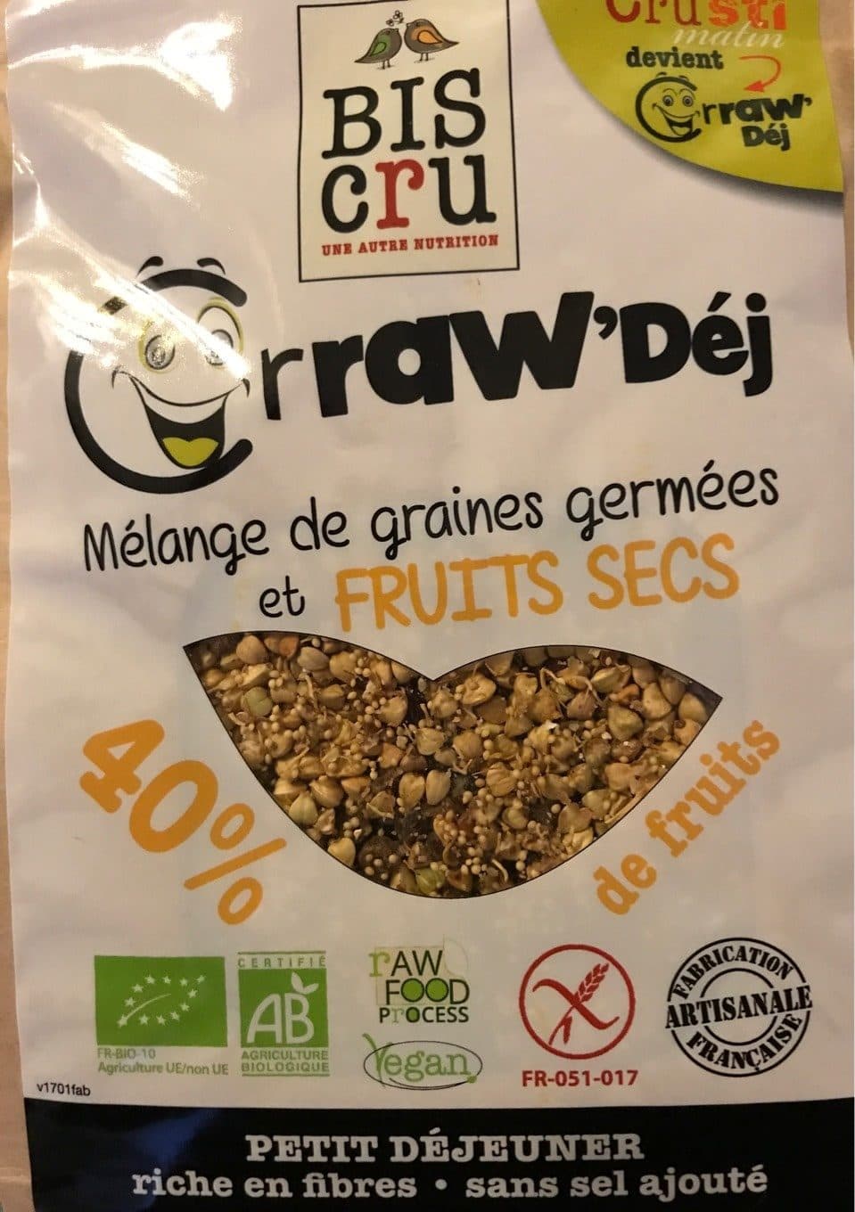 Biscru CRRAW'DEJ FRUITS SECS packshot