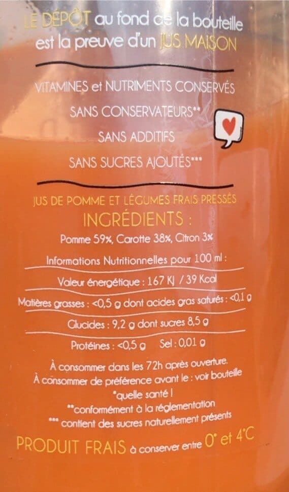 Grand Frais DeTox pomme carotte citron packshot