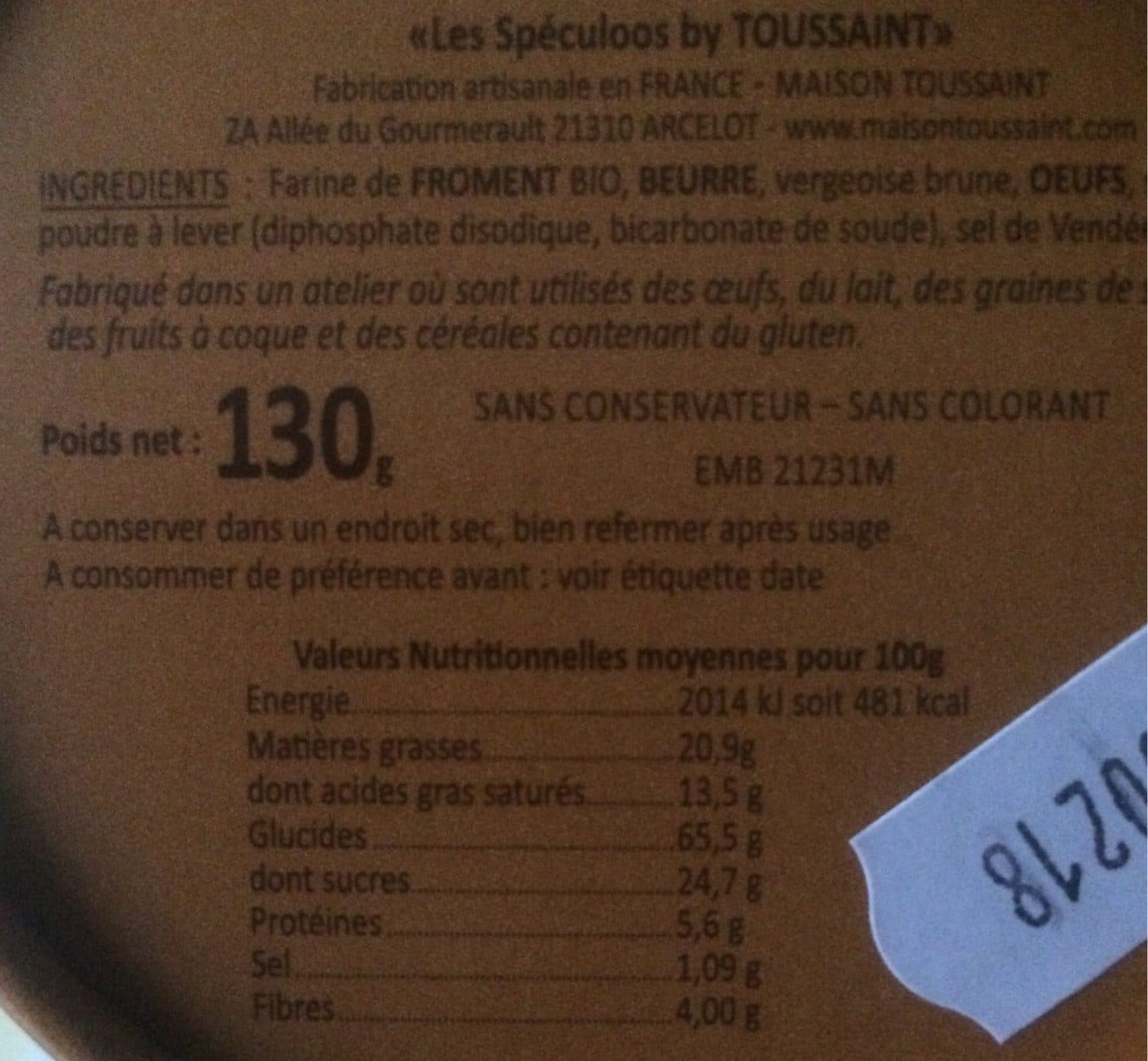 Maison Toussaint Spéculoos packshot