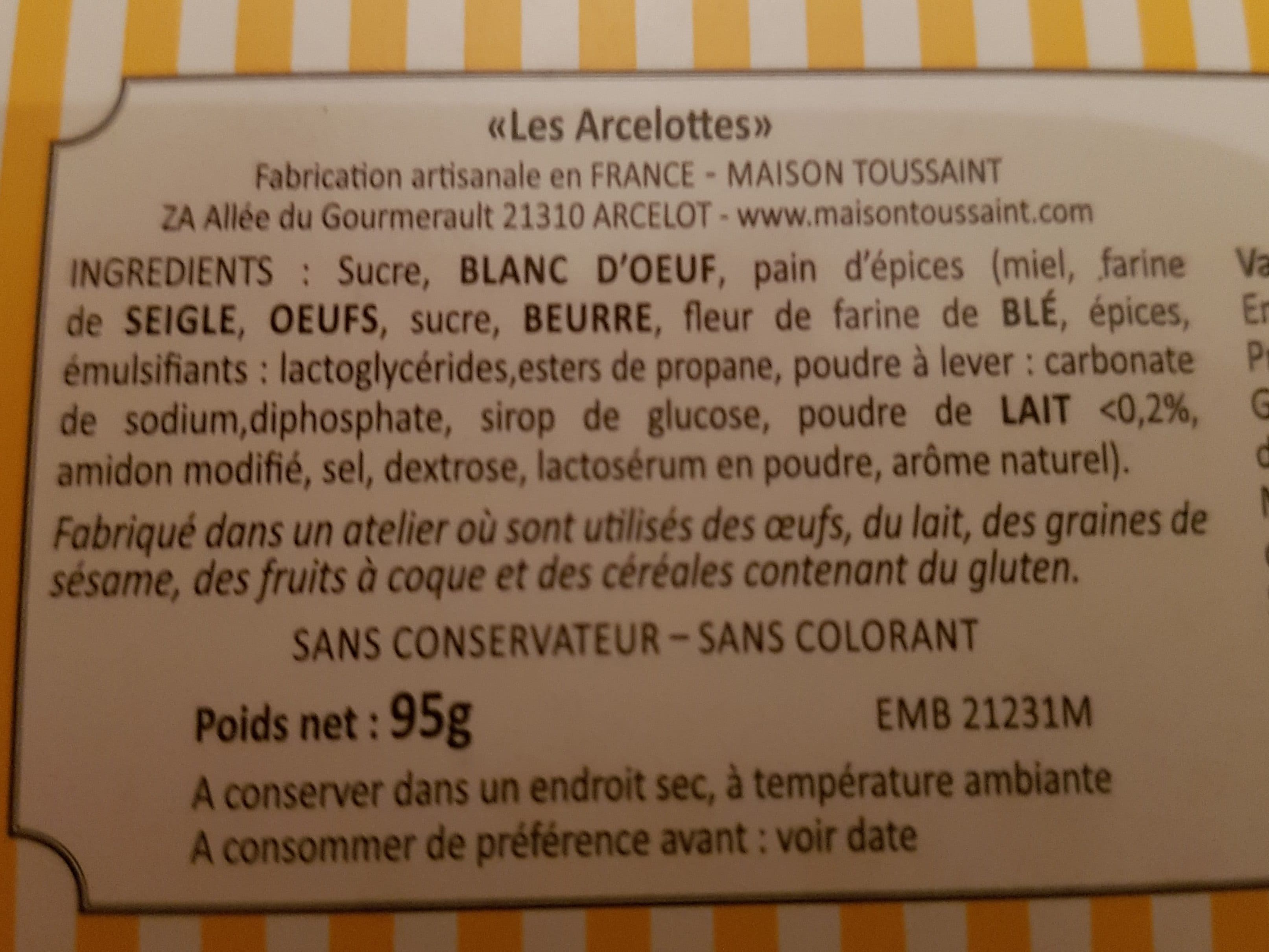 Maison Toussaint Les Arcelottes - Meringues au Pain d'Épices packshot