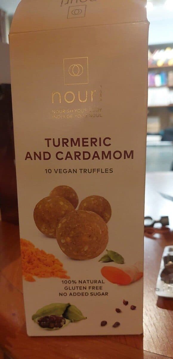 Turmeric and cardamon vegan truffles packshot
