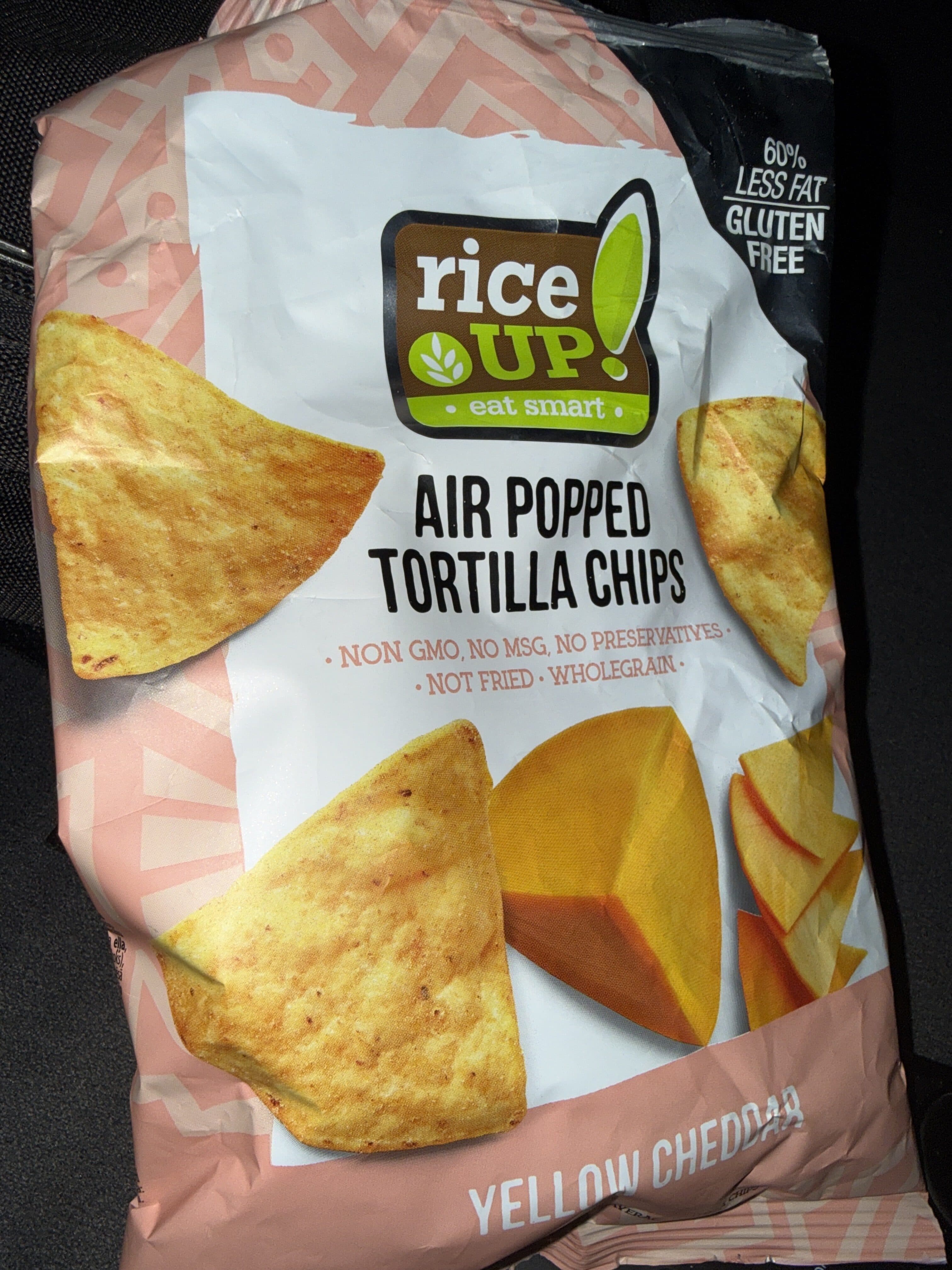 RiceUp Air Popped Tortilla Chips Yellow Cheddar packshot