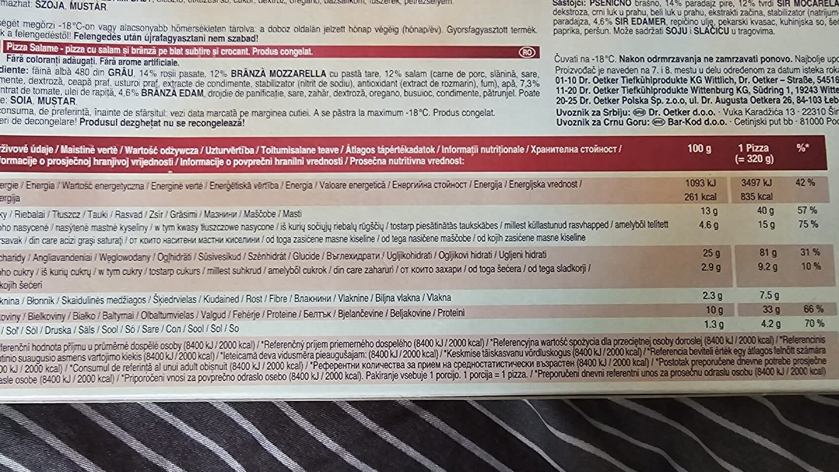 Dr. Oetker Ristorante - Szalámis Pizza packshot