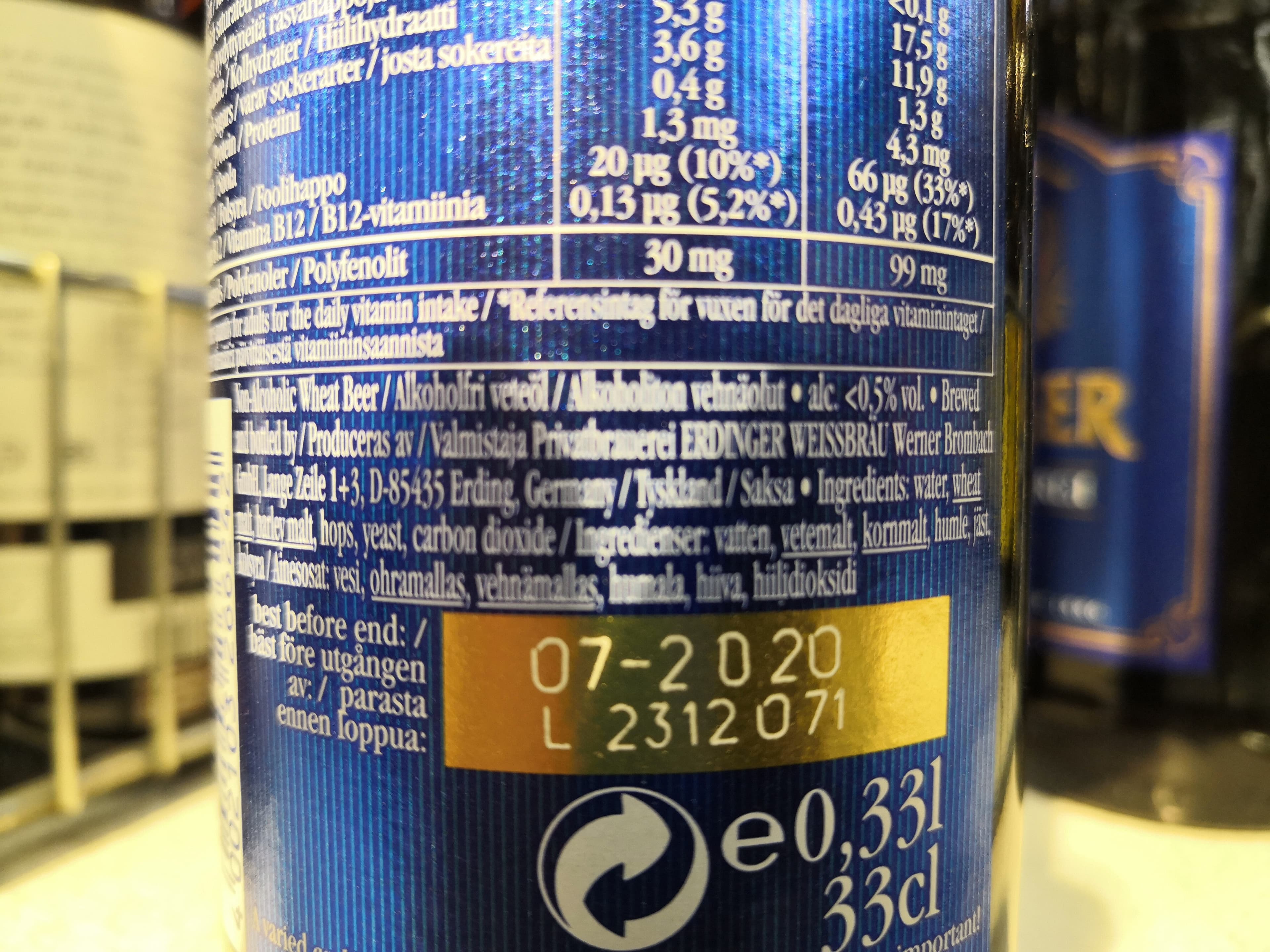 Erdinger Erdinger Alkoholfrei packshot