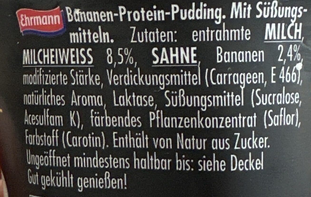 Ehrmann Banana Pudding High Protein packshot