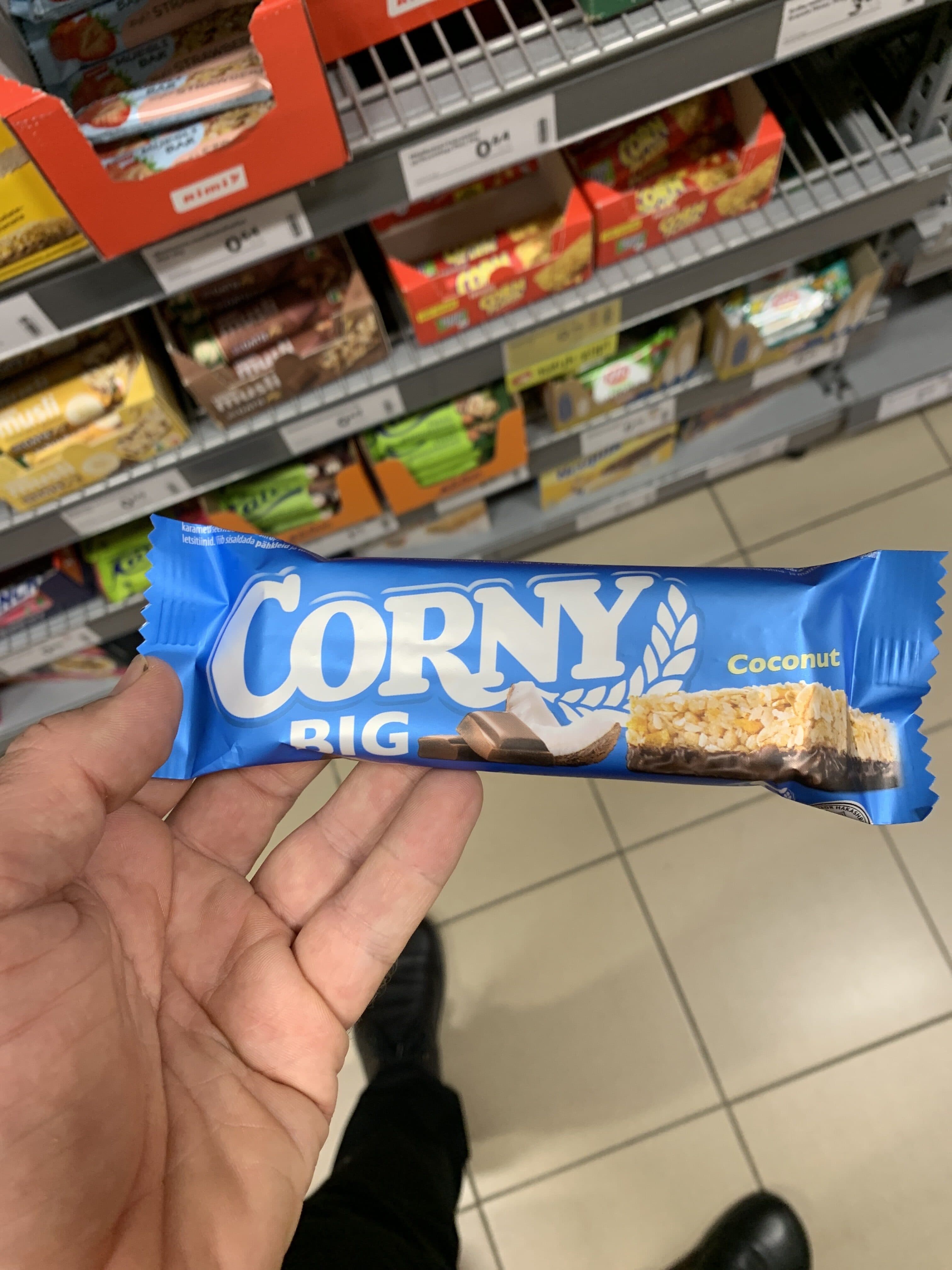 Corny Coconut and chocolate cereal bar (big) packshot