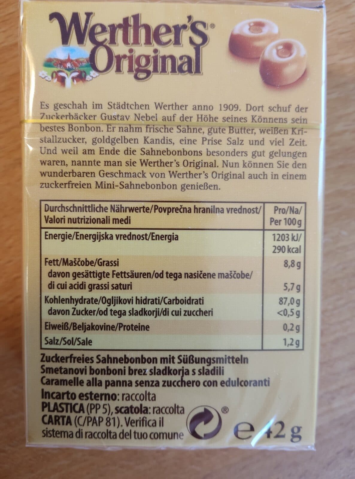 Conaxess trade norway Werthers Original Drops Sukkerfri 42g packshot