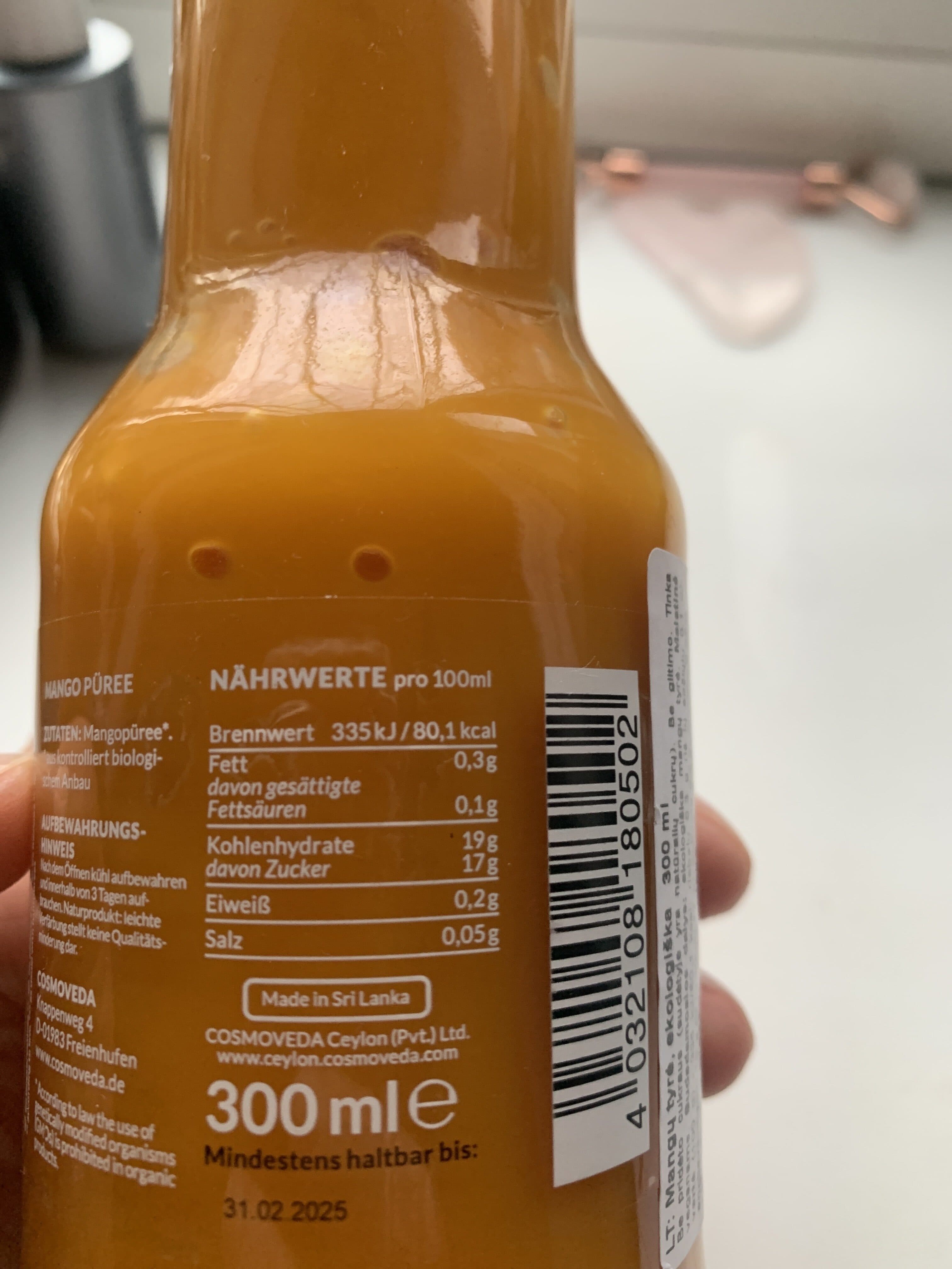 Cosmoveda my life Bio Mango purée packshot