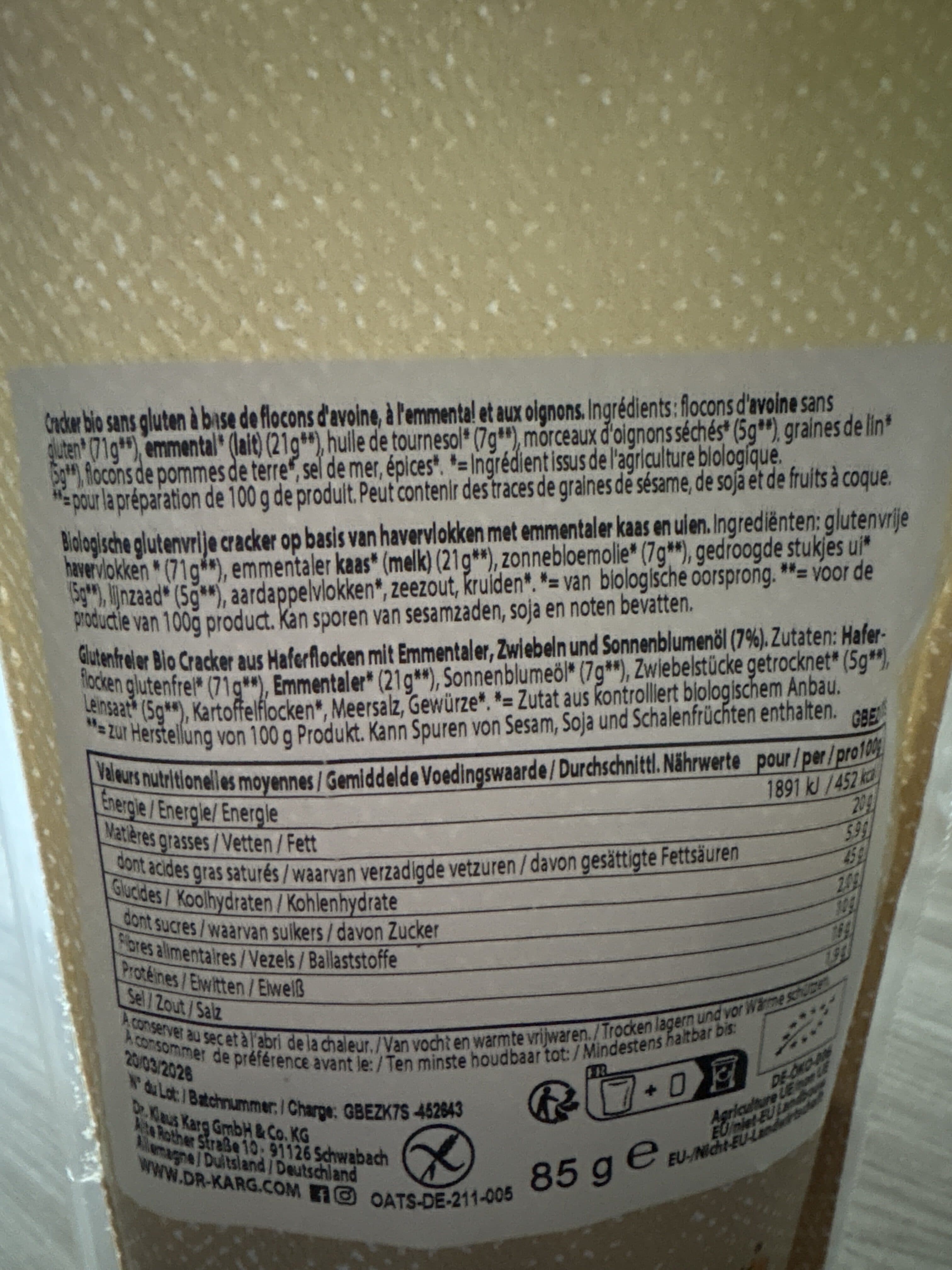 Karg's Cracker - Cheese & Onion packshot