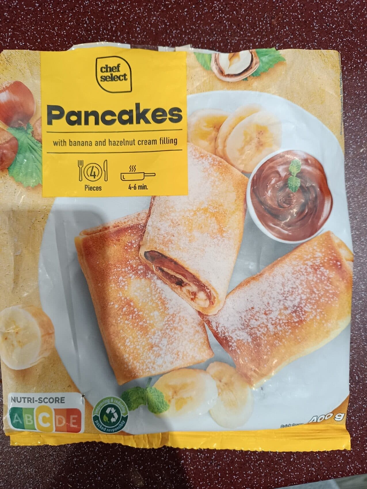 Chef Select Pancakes With Banana And Hazelnut Cream Filling packshot