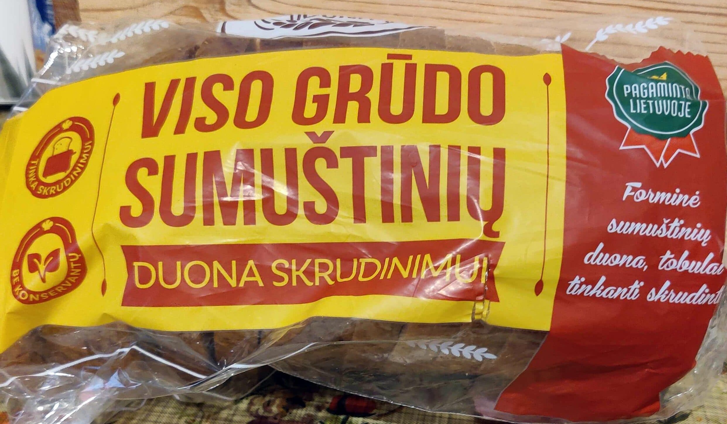 Mano duona Viso grudo sumuštiniu duona skrudinimui packshot