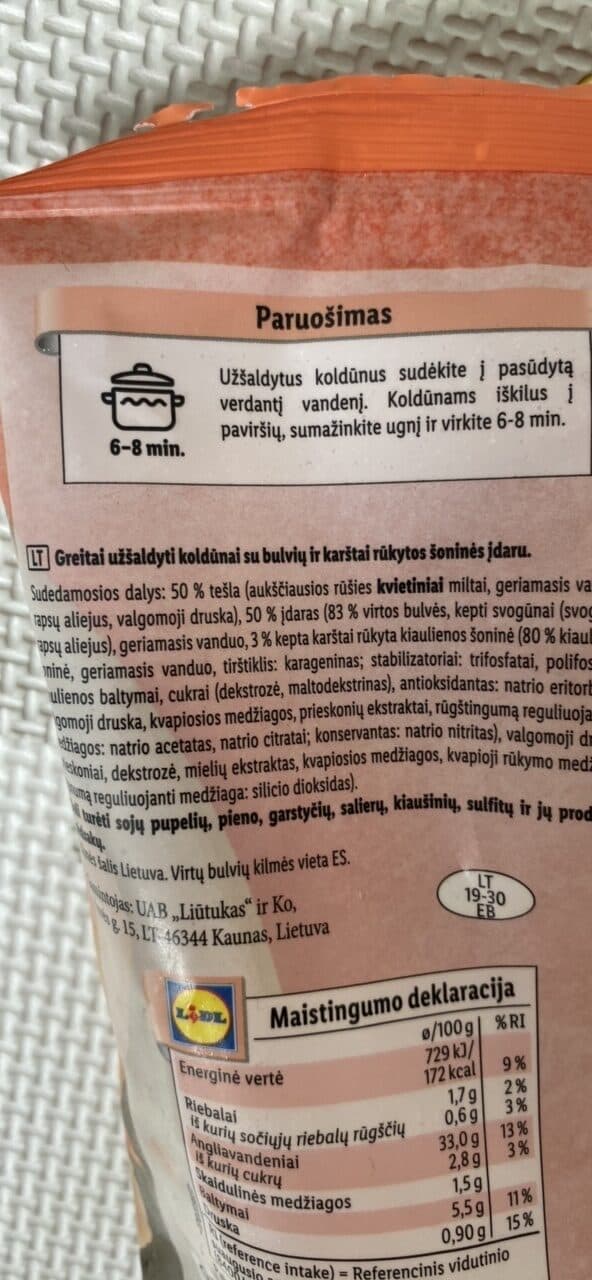 Culinea Koldūnai Su Bulvių Ir Šoninės Įdaru packshot
