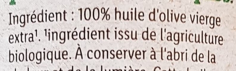 LIDL Huile d'olive vierge extra origine Espagne extraite à froid bio packshot