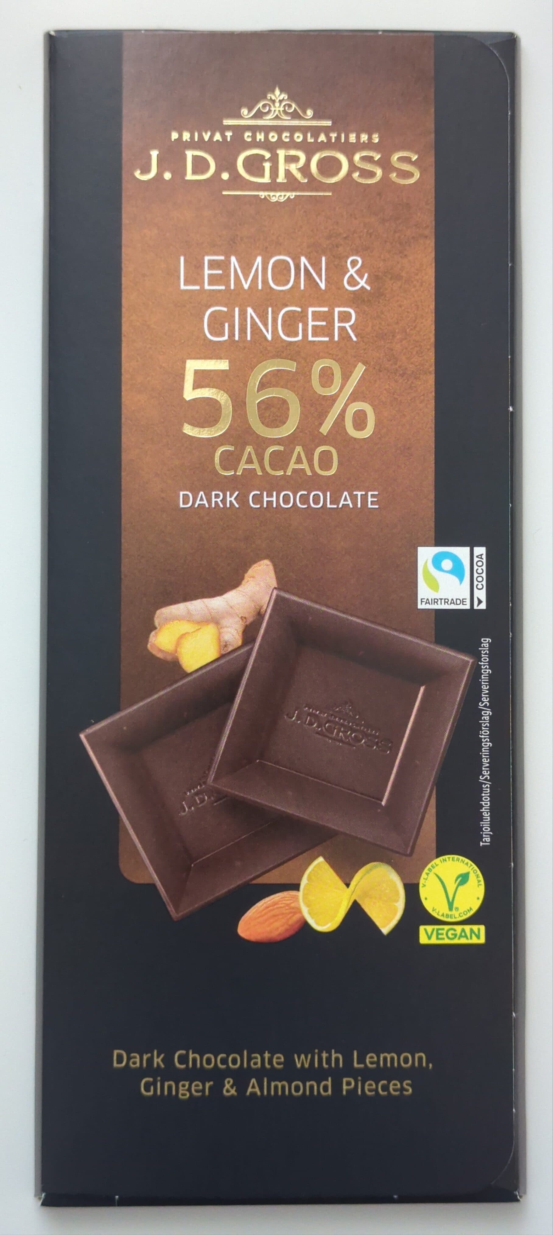 J. D. Gross Edel-Zartbitter 56% Limone-Ingwer packshot