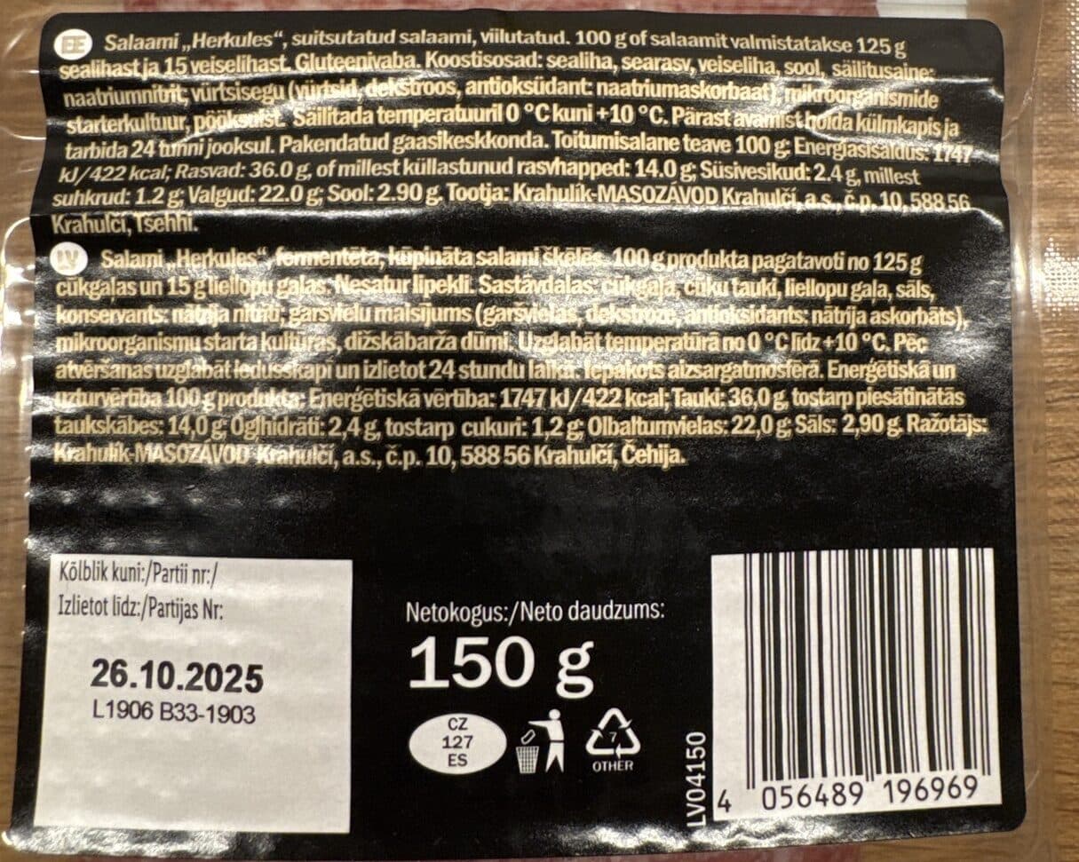 Herkuless Salami packshot