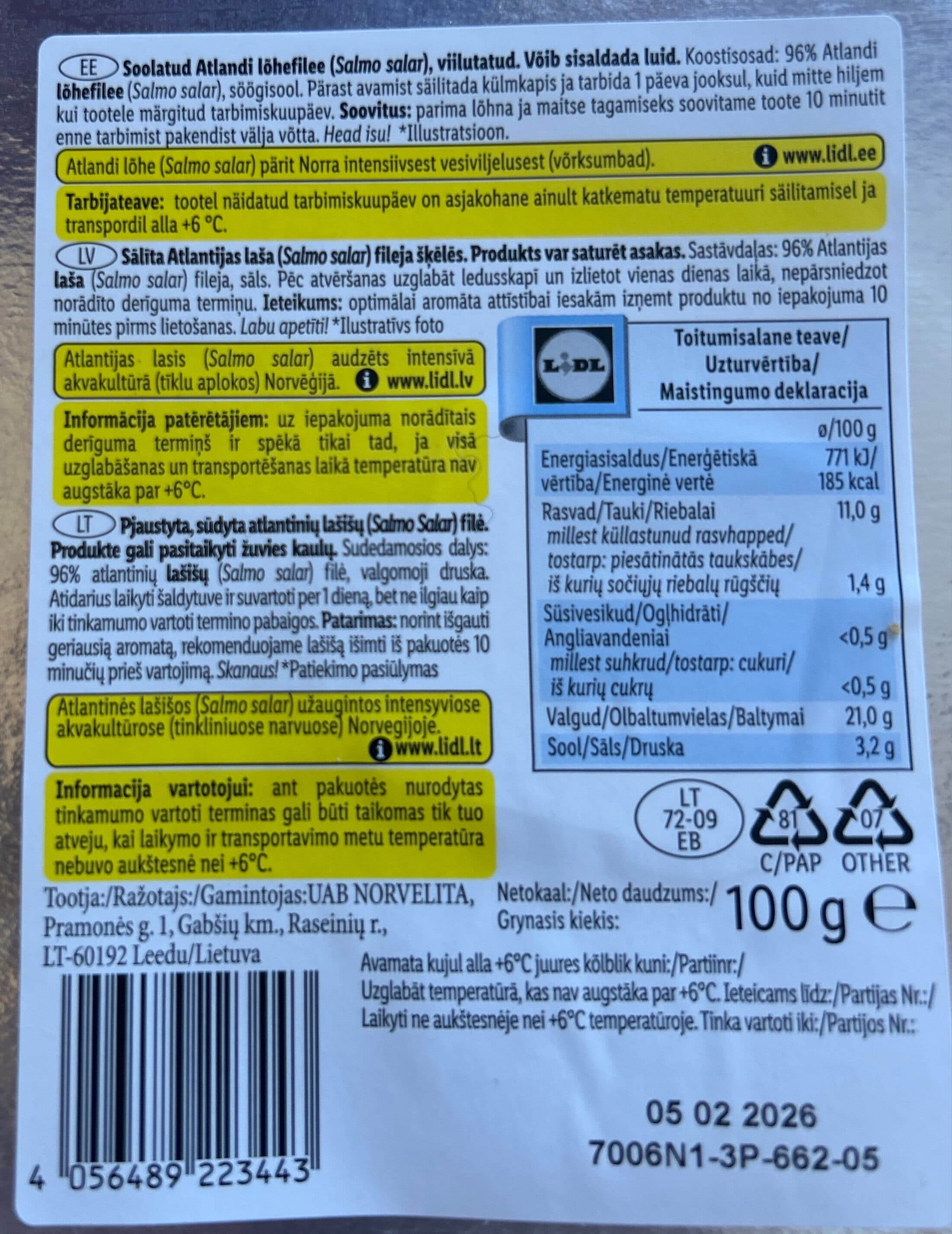 Nautica Salmot Filler Salted In Slices packshot
