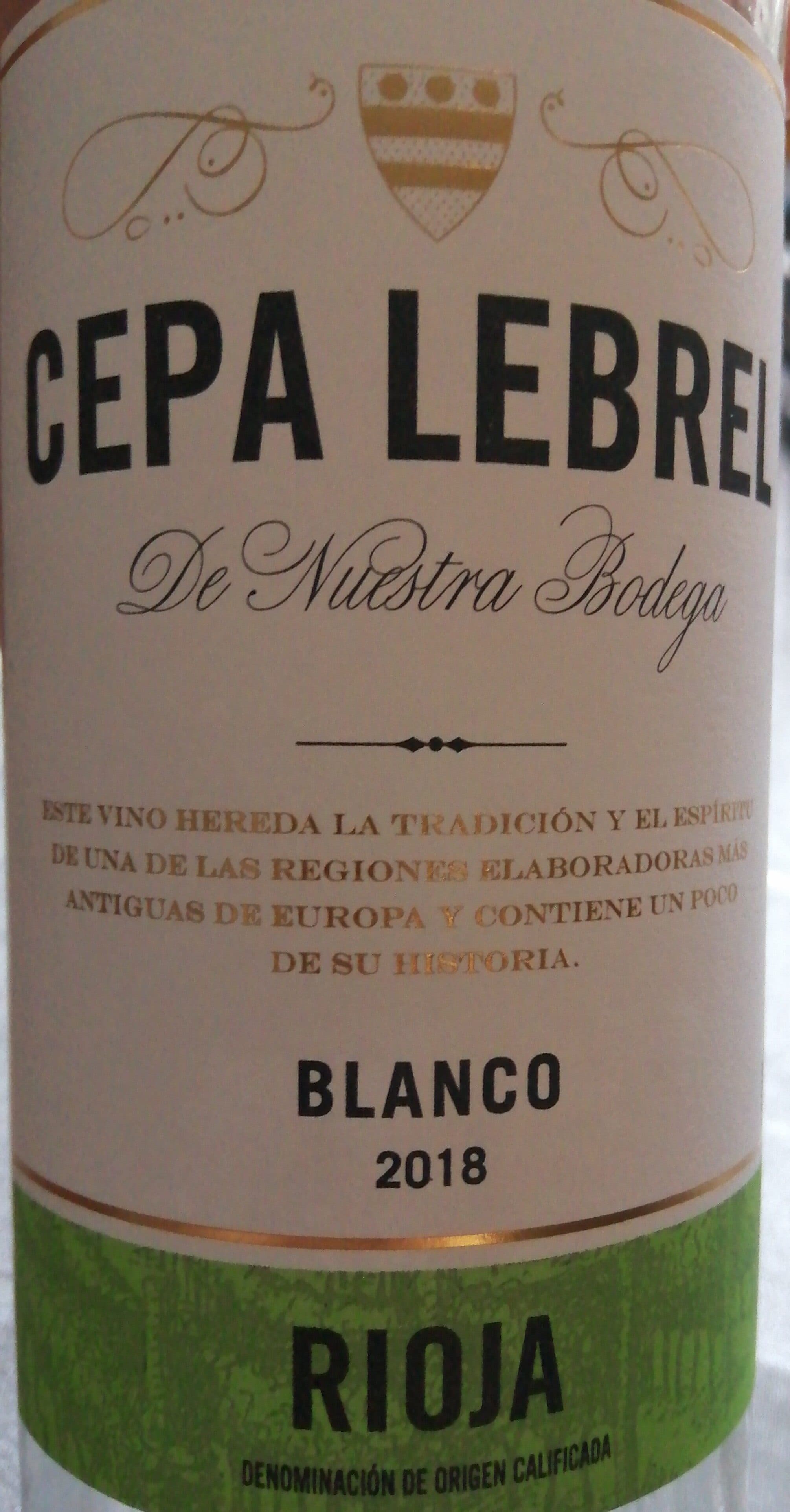 Cepa Lebrel White wine packshot