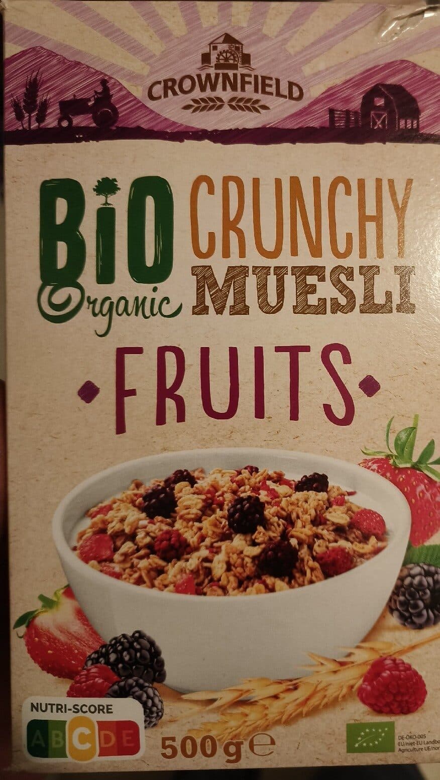 Crownfield Bio Knusper Müsli Früchte packshot