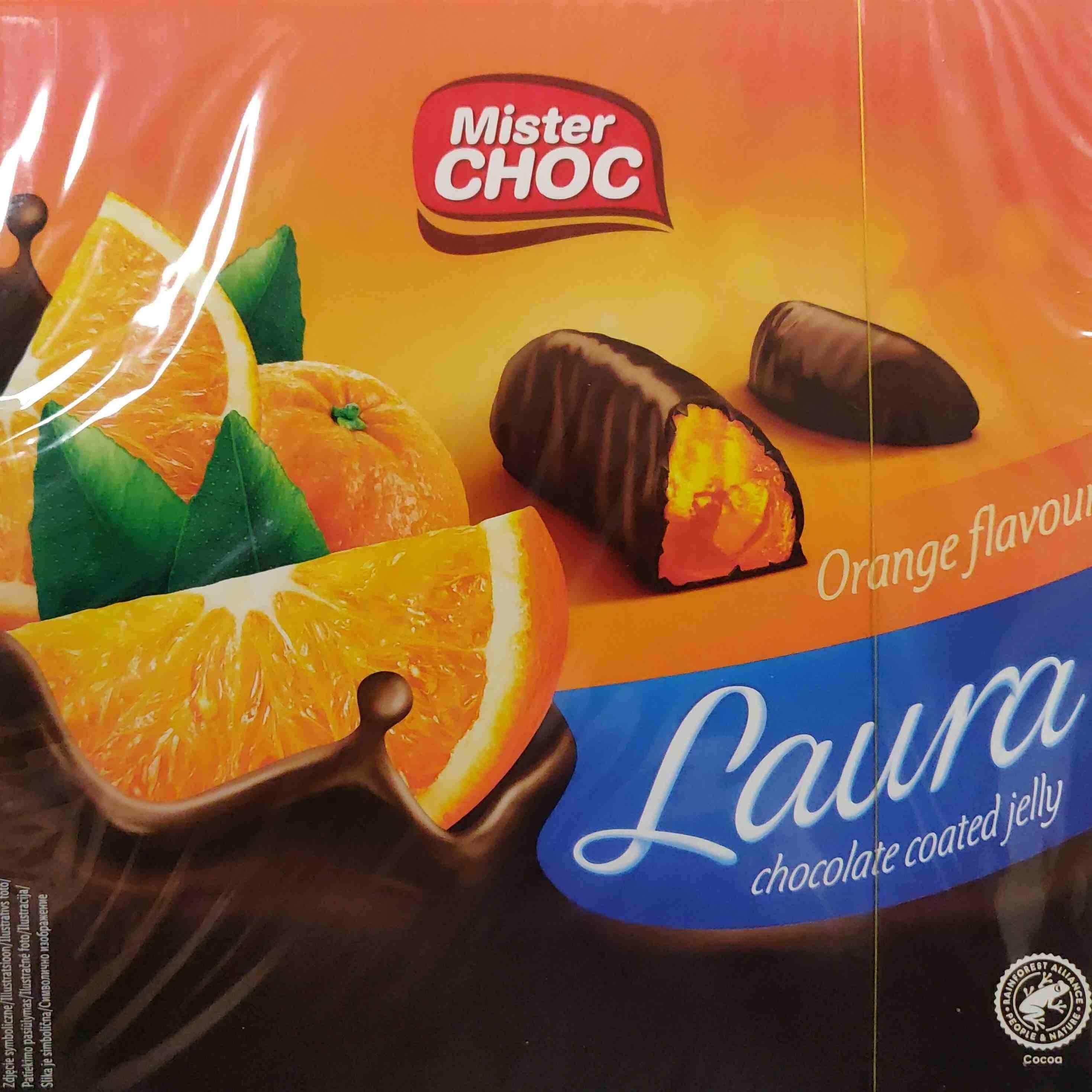 Mister Choc Orange flavour chocolate coated jelly packshot