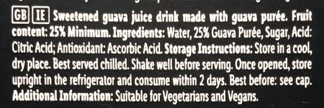 Latin American Style Pink guava fruit nectar packshot