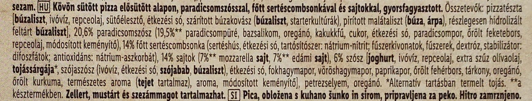 Trattoria Alfredo Kövön sütött pizza, sonkás packshot