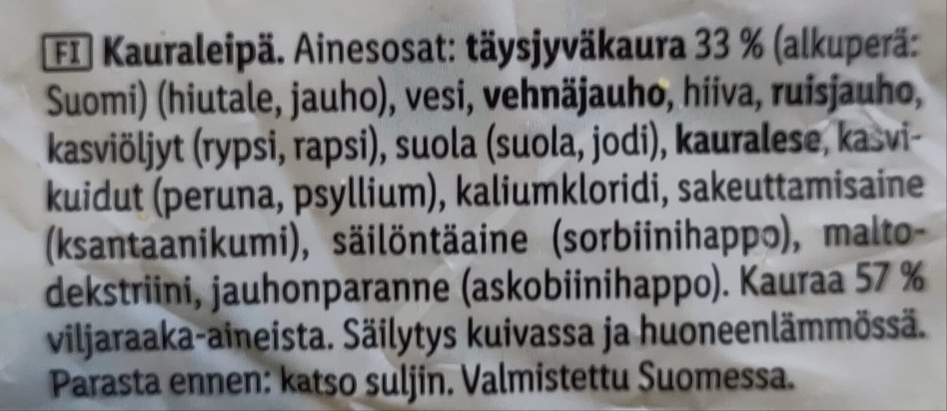 LeipäAitta Pehmoinen kaurapala packshot
