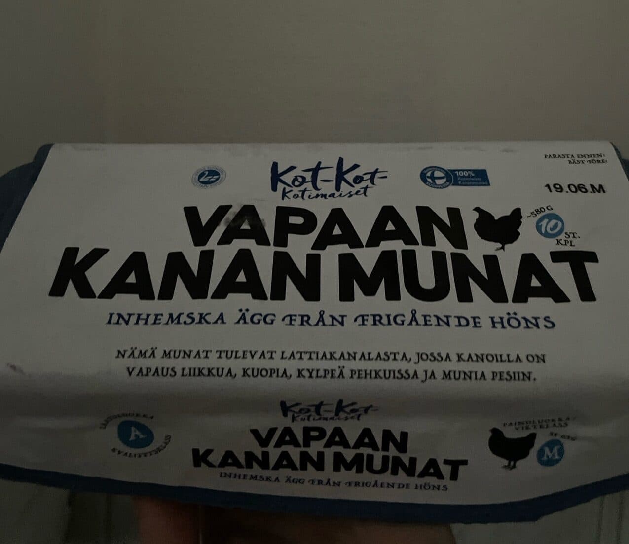 Kotimaiset Kot-kot Vapaan kanan munat packshot