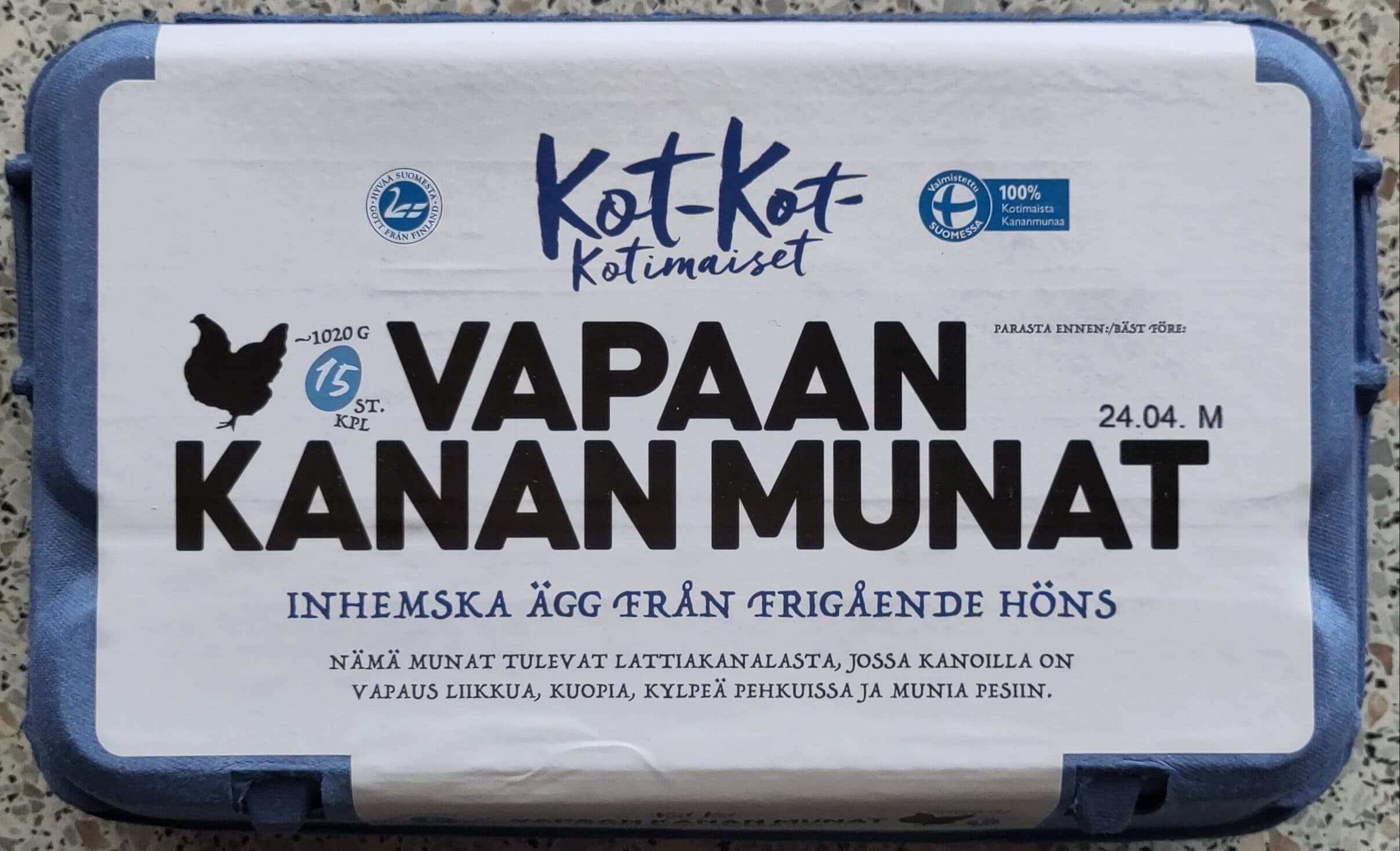 Kot-Kot-Kotimaiset Vapaan kanan munat packshot
