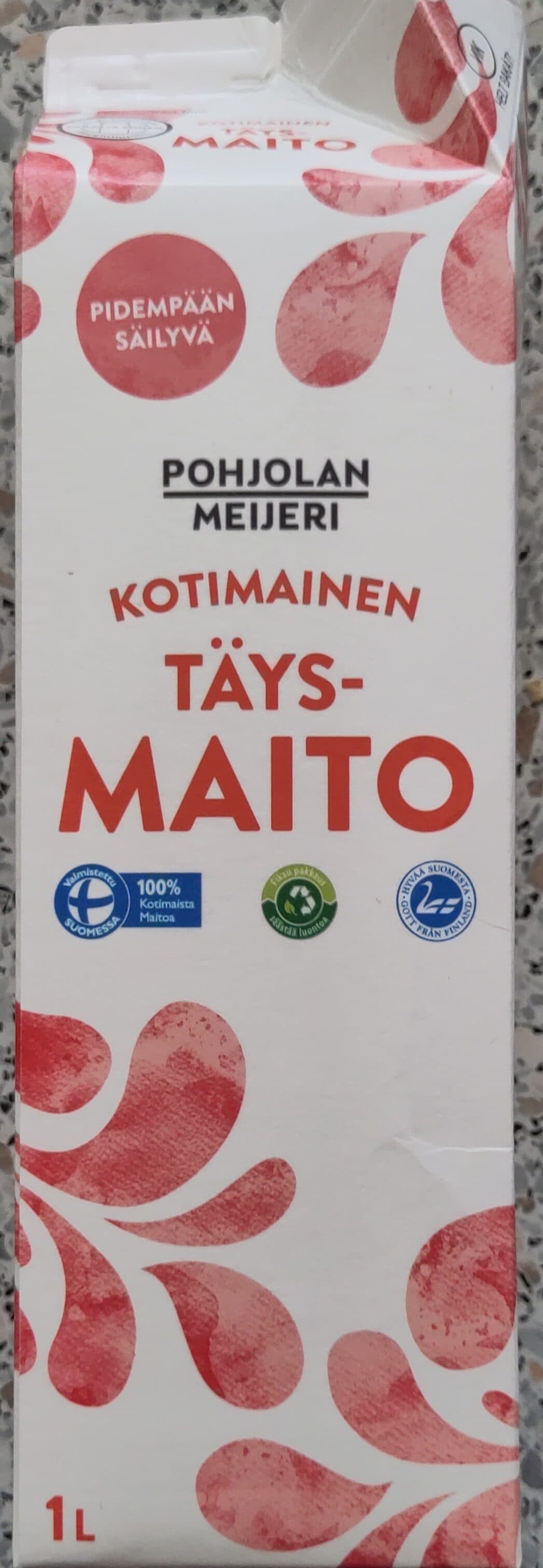 Pohjolan meijeri Kotimainen täysmaito packshot