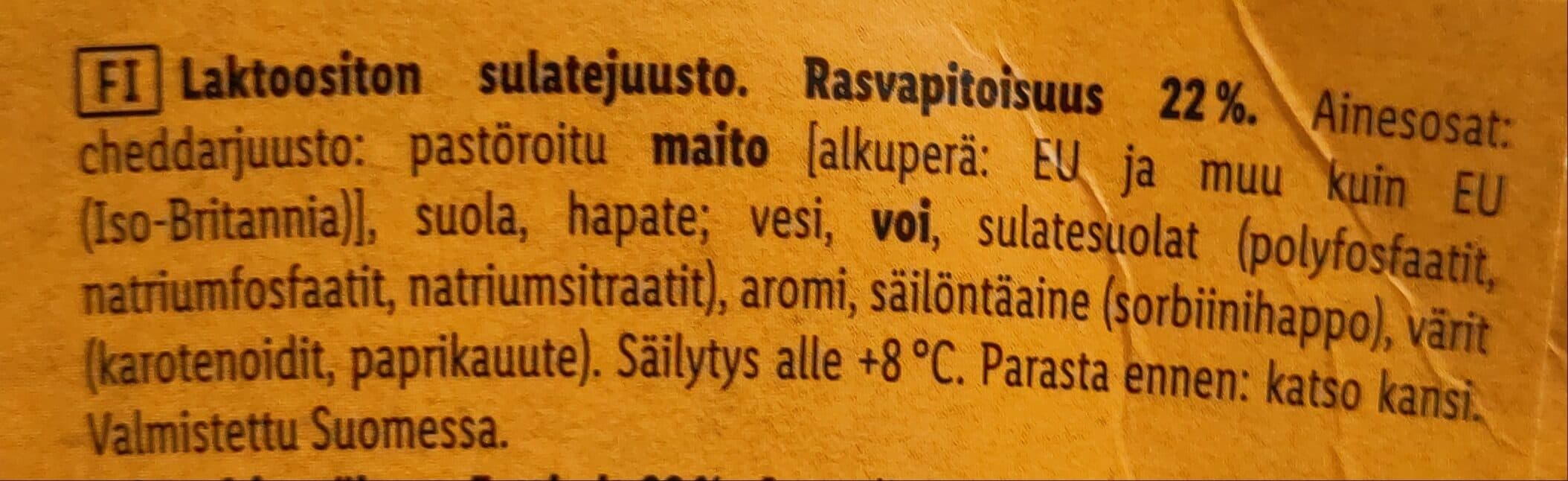 Milbona Juustokastike cheddar laktoositon packshot