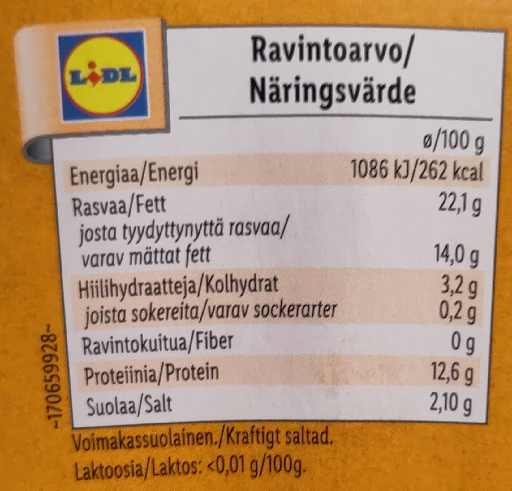 Milbona Juustokastike cheddar laktoositon packshot