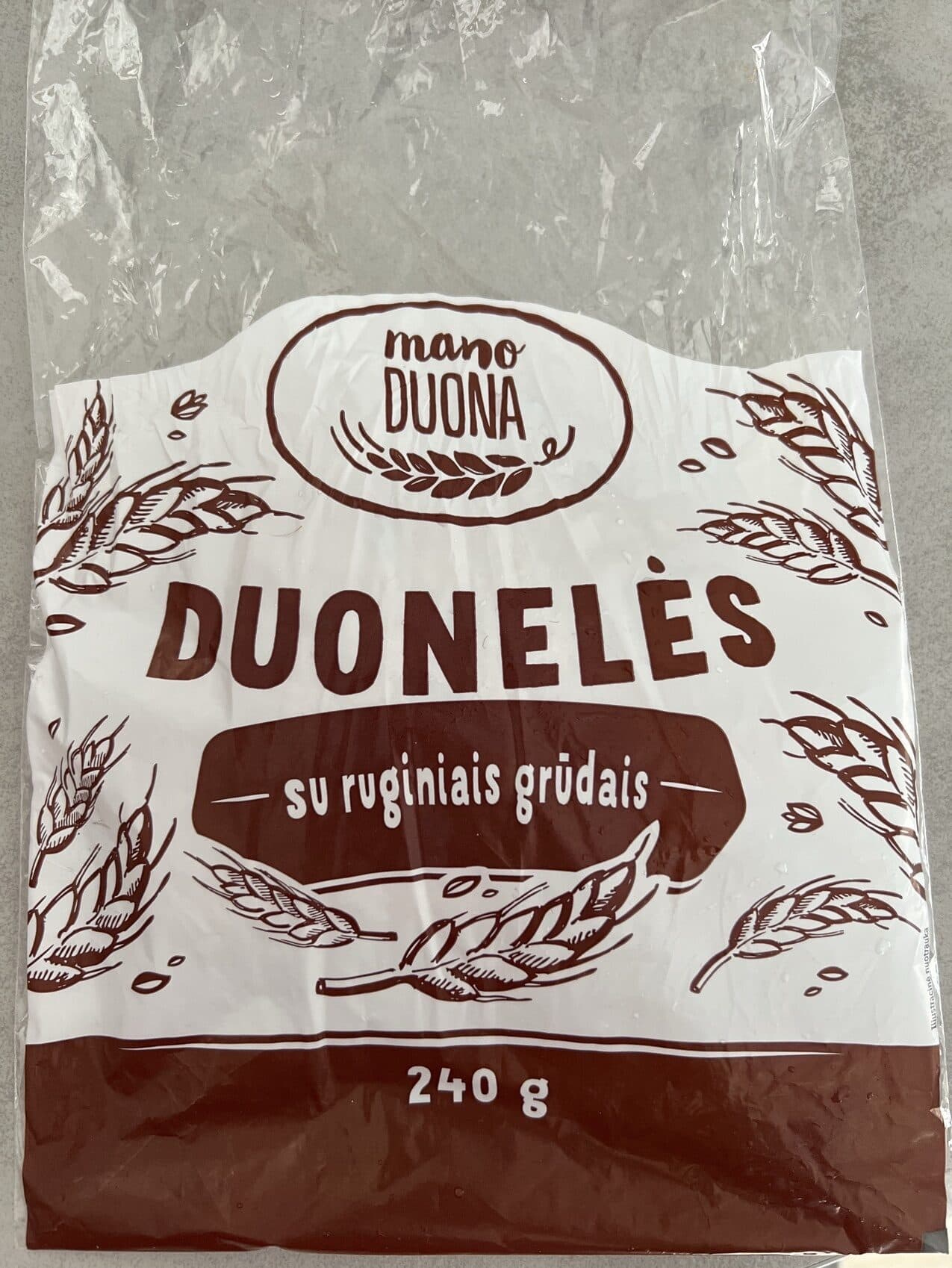 Mano DUONA Duonelės su ruginiais grūdais packshot