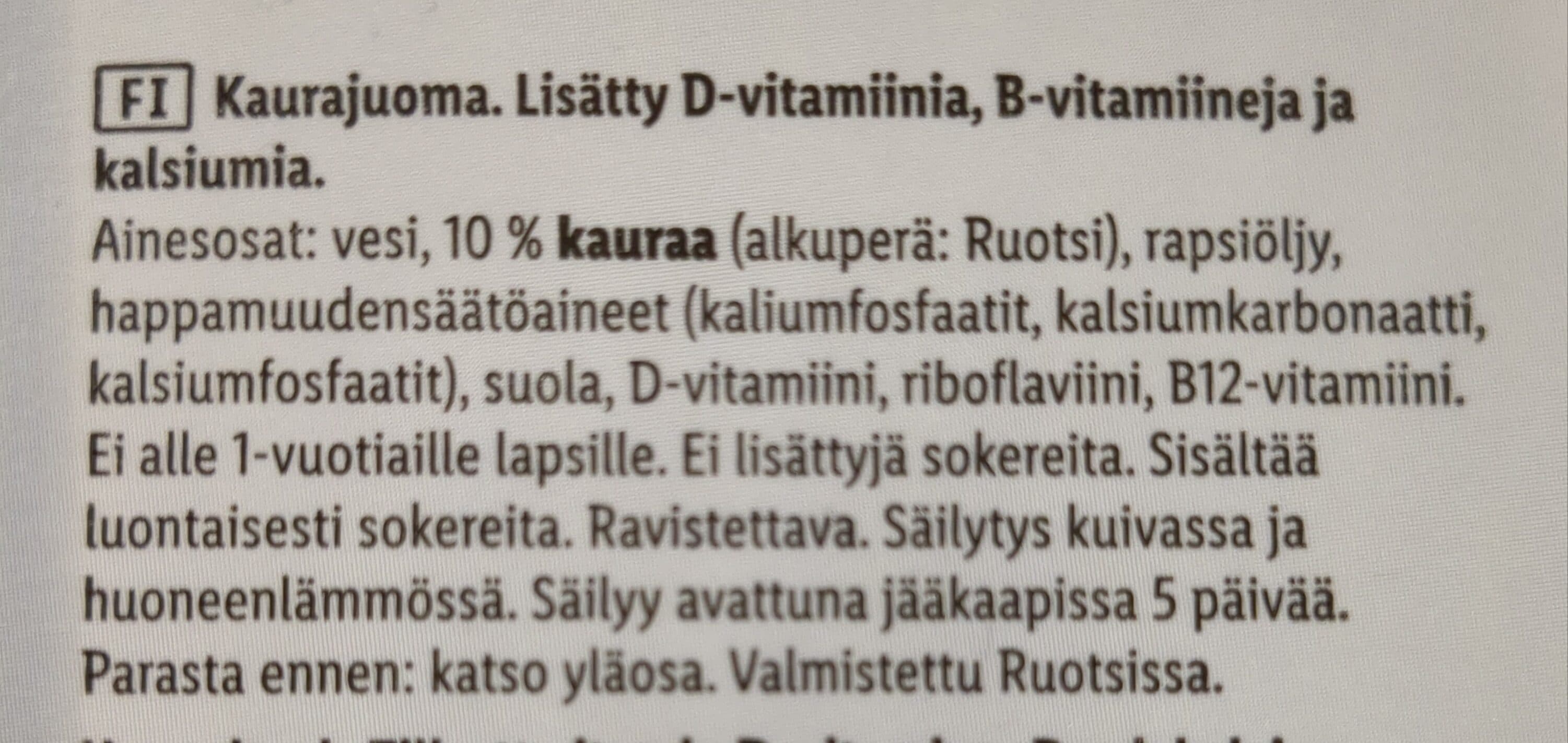 Vemondo Kaurajuoma Barista packshot
