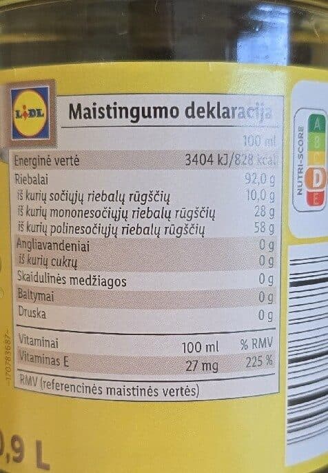 Vita D'or Saulėgrąžų Aliejus packshot