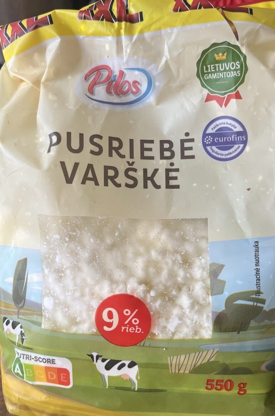 Pilos Pusriebė varškė 9% packshot