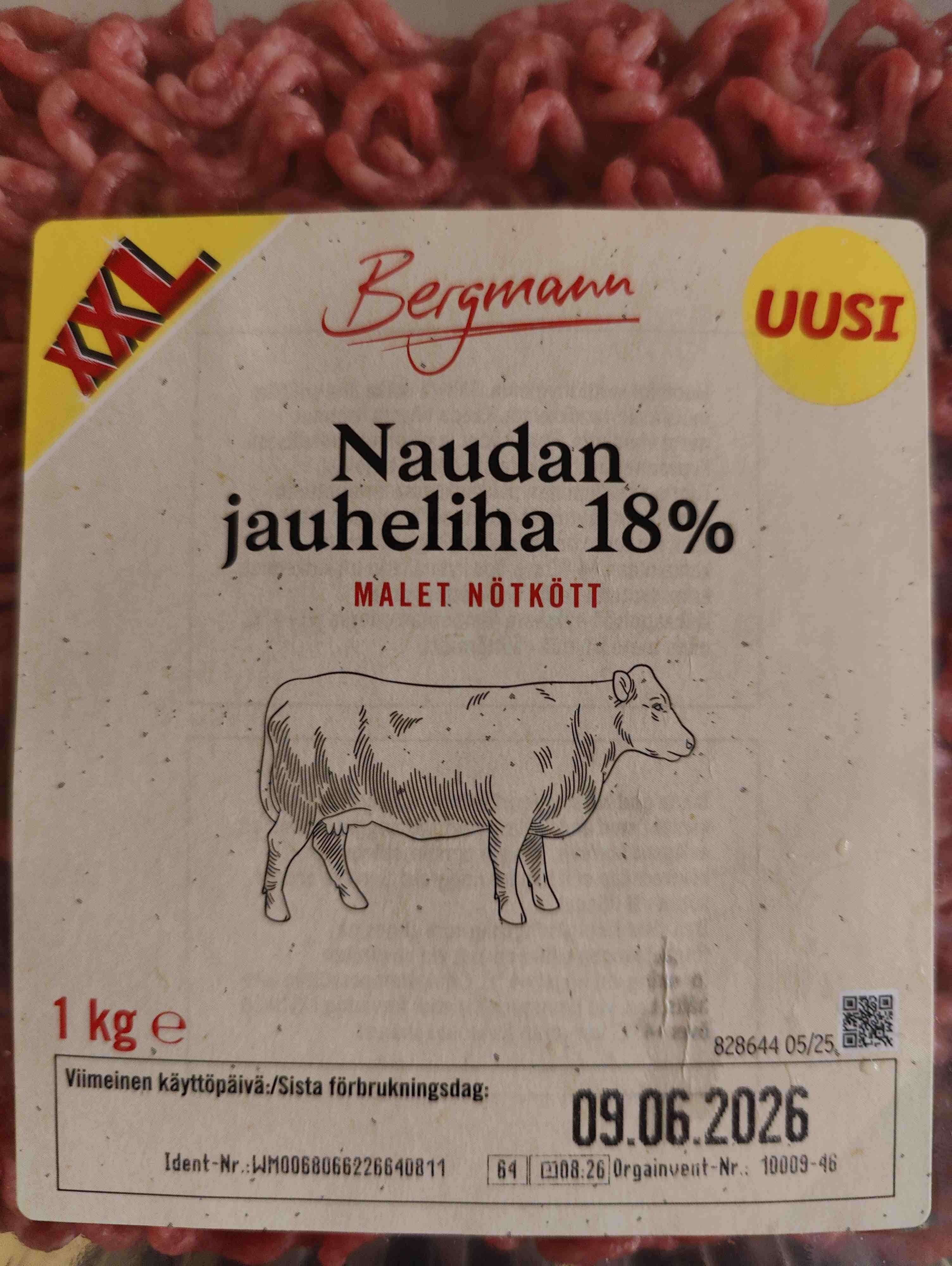 Bergmann Naudan jauheliha 18% packshot