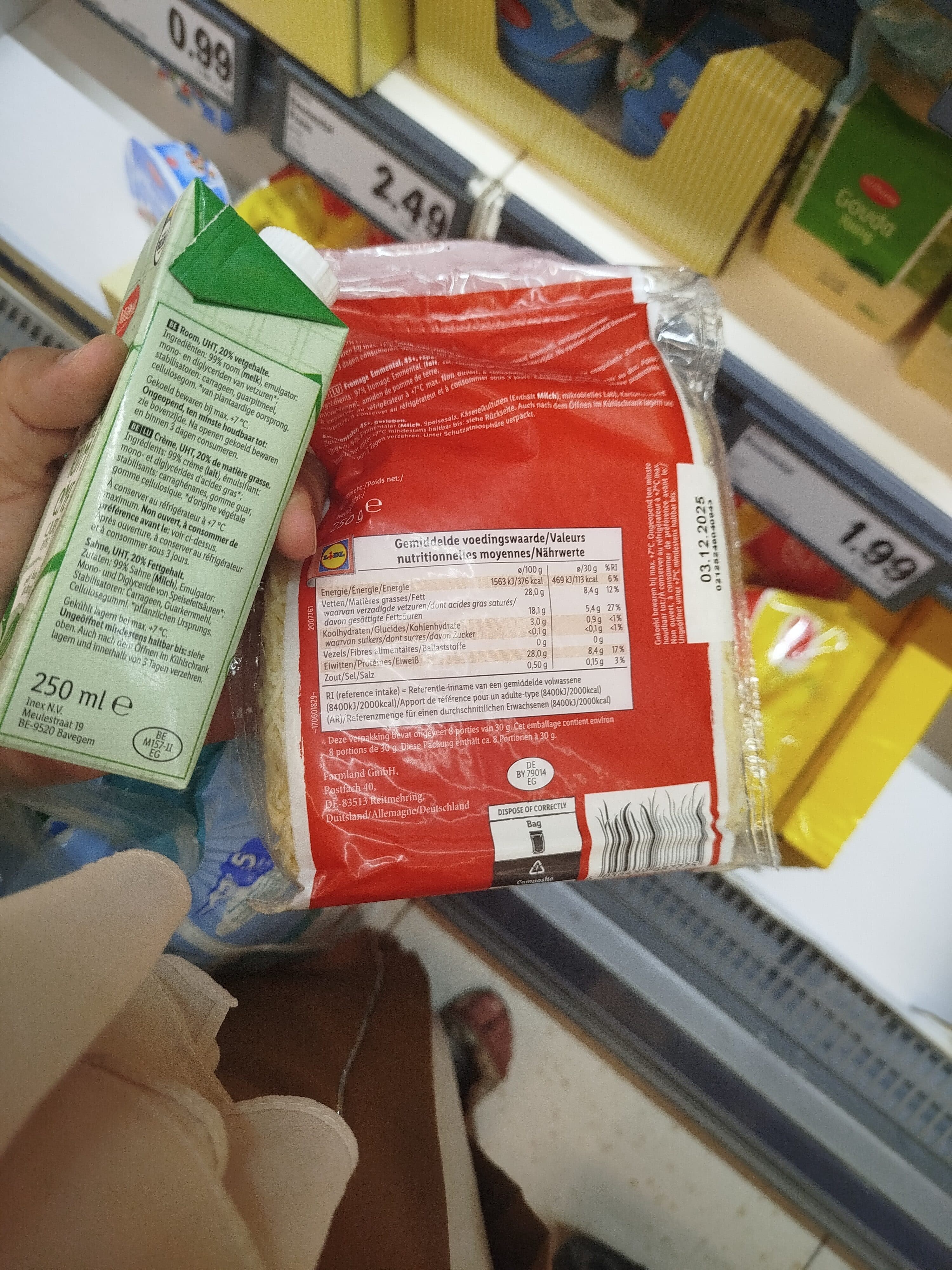 Milbona Raastettu emmental packshot
