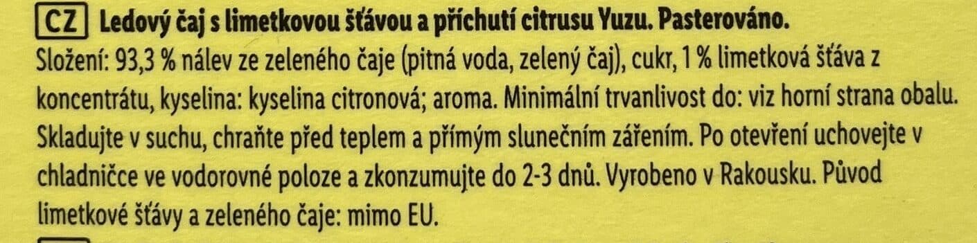 Vitasia Ledový čaj s příchutí limetky a yuzu packshot