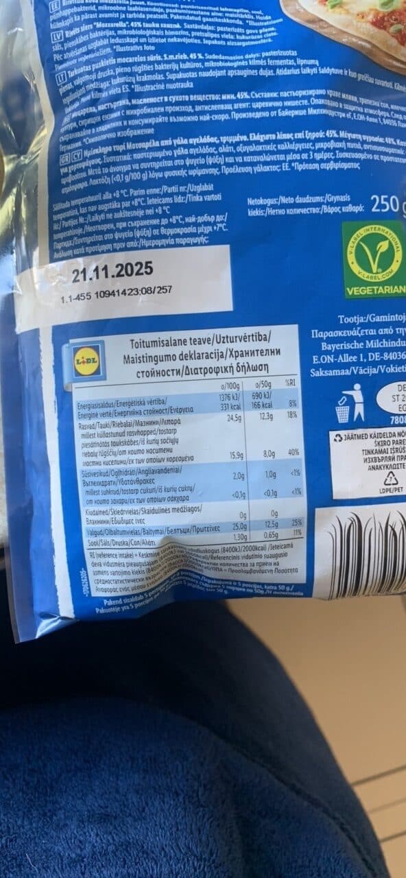 Milbona Mozzarella grated packshot