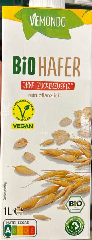 Vemondo Bio-Haferfrink ohne Zuckerzusatz packshot