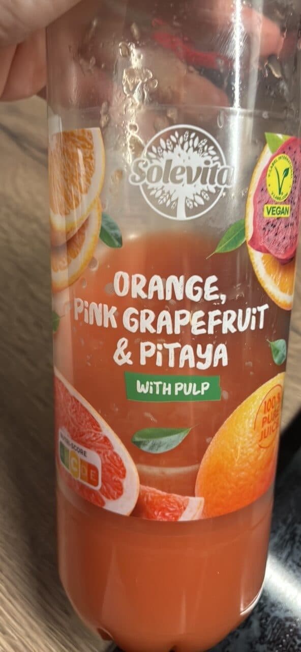 Solevita orange, pink grapefruit, pitaya packshot